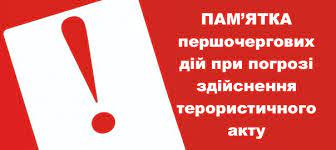Алгоритм дій при отриманні інформації анонімного повідомлення терористичного характеру